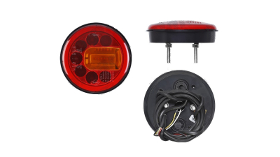 Stop lampa spate rotunda cu LED 12/24V 121x36mm cu pozitie, stop frana, semnalizare, cu cablaj, distanta intre suruburi fixare 45 mm, partea dreapta, 1 buc.