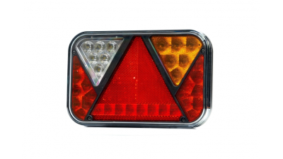 Stop lampa spate cu LED 12/24V, 200x130x50mm montare surub cu spatiu 150mm, cablu 1m; cu indicator led; cu lumini nr inmatriculare; cu triunghi reflectorizant; cu lampa de mers inapoi; cu lumina de parcare LED; cu lumina frana partea dreapta, 1 buc.