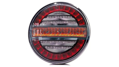 Lampa auto pentru remorca BestAutoVest 99LT223E, 12/24V; indicator dinamic; cu lumina parcare; cu lumina frana; rotund; montare surub cu spatiu 45mm; LED; Adancime: 35 mm; Diametru: 140 mm; ECE;