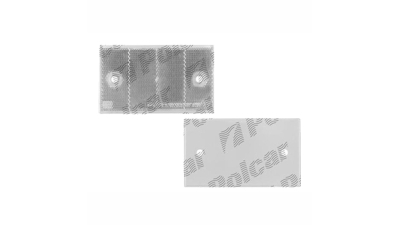 Element reflectorizant catadioptru dreptunghiular; montare surub cu spatiu 90mm; alb; Latime: 125 mm; Inaltime: 70 mm; 1 buc.