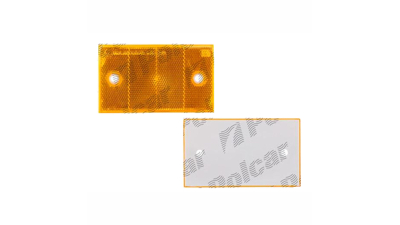 Element reflectorizant catadioptru dreptunghiular; montare surub cu spatiu 90mm; portocaliu; Latime: 125 mm; Inaltime: 70 mm; 1 buc.