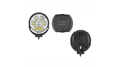 Far rotund cu leduri 180x69mm 12/24V proiector de drum cu carcasa neagra, rama cromata, cu lumina de pozitie pe led, stg=dr. 1 buc.