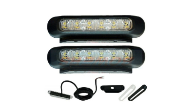 Set lumini de zi cu leduri Fristom FT 300 LED 132x28x28mm, 12/24V cu cablaj, dreptunghiular; fixare cu holsurub