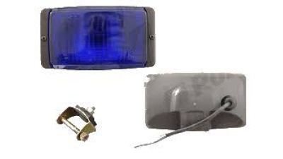 Lampa avertizare Universal, 12/24V,138x78x68mm tip bec H3, albastru, omologare ECE,, Stanga , Dreapta