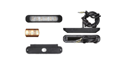 Lampa avertizare 12/24V cu 6 leduri portocalie 132x28x19mm, cu cablaj, flash-uri 6 functii, fixare cu suruburi