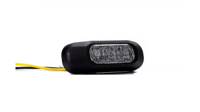 Lampa gabarit BestAutoVest 99SO049E, 12/36V; cu cablu; montare surub cu spatiu 72mm; 3xLED; albastru; Latime: 72 mm; Inaltime: 28 mm; Adancime: 19 mm; ECE;