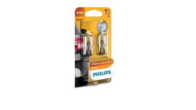 Bec W16W PHILIPS 99ZB019P, 12V; 16W; Vision; W2.1x9.5d; ECE, 2 buc.