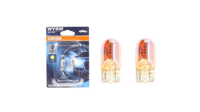 Set becuri auto WY5W OSRAM 12V; 5W; diadem chrome; alb - auriu; W2.1x9.5d; 2827DC02B, 2 buc.