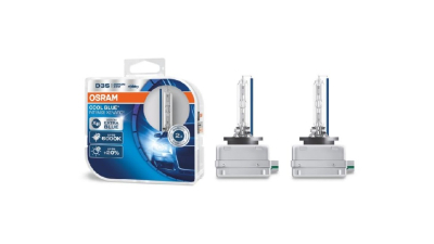 Set becuri auto Xenon D3S pentru far OSRAM Cool Blue Intense cu pana la 20% mai multa lumina, 12/24V; 35W; 3200 lm; culoare temperatura 6000K; P32d-5; 2 buc.