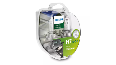 Set becuri H7 PHILIPS LongLife Ecovison; 12V; 55W; Px26d; ECE, 2 buc