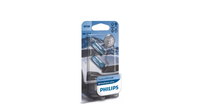 Bec W5W PHILIPS 99ZB198P, 12V; 5W; WhiteVision ultra; albastru; W2.1x9.5d; ECE, 2 buc.