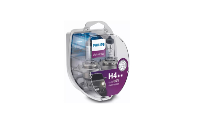 Bec H4 PHILIPS 99ZB202P, 12V; 60/55W; VisionPlus; 60% mai usor; P43t; ECE, 2 buc.