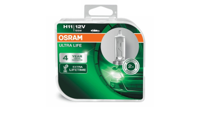 Set becuri auto OSRAM H11 12V; 55W; Ultralife; PGJ19-2; 64211ULTHCB; 2 buc.