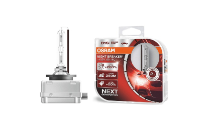 Set becuri auto Xenon D1S pentru far OSRAM Night Braker laser cu + 200% mai multa lumina, 3200 lumeni; temp. culoare 4500K 35W PK32d-2 , 12/24V,2 buc. 66140XNLHCB