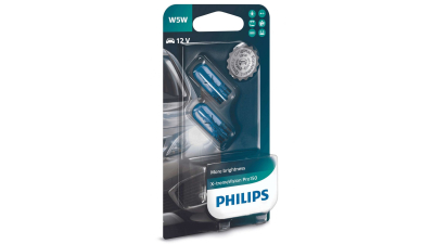 Bec W5W PHILIPS 99ZB325P, 12V; 5W; X-tremeVision Pro150; cu pana 150% mai multa lumina; W2.1x9.5d; ECE, 2 buc.