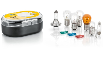 Set becuri auto HELLA 12V; kit: H7, P21W, PY21W, P21/4W, P21/5W, R5W, W5W, C5W, 3 sigurante; 8GH007157901
