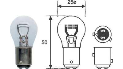 Bec auto P21/4W MAGNETI MARELLI 12V; 21/4W; BAZ15d; 008529100000, 1 buc.