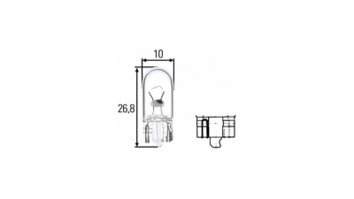 Bec auto W5W HELLA 12V; T10 5W; W2.1x9.5d; 8GP003594121, 10 buc la cutie