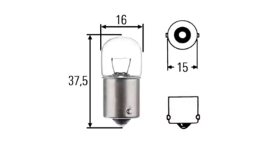 Bec pozitie ciresa auto R5W MAGNETI MARELLI 24V; 5W; BA15s; 004627100000, 1 buc.