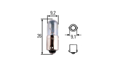 Bec auto T4W MAGNETI MARELLI 24V; 4W; BA9s; 002894100000, 10 buc la cutie
