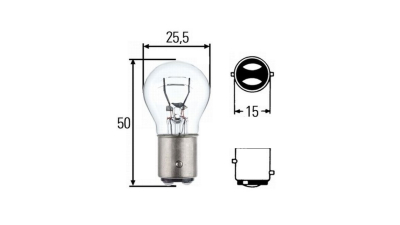 Bec auto stop frana OSRAM 24V; 21/5W; original; BAY15d; 7537, 1 buc.