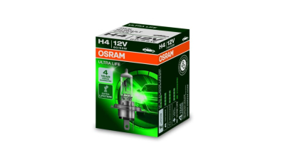 Bec auto halogen OSRAM H4 12V; 60/55W; ultralife; triplu durabilitate; P43t; 64193ULT, 1 buc.