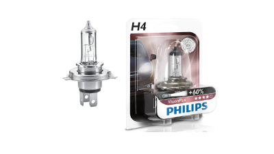 Bec H4 PHILIPS 99ZS202P, 12V; 60/55W; VisionPlus; 60% mai usor; P43t; ECE, 1 buc.