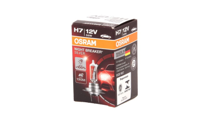 Bec auto halogen OSRAM H7 12V; 55W; Night breaker silver; 1500 lm; cu pana 100% mai multa lumina; culoare temperatura 3300K; Px26d; 64210NBS, 1 buc.