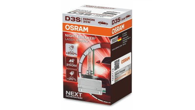 Bec auto Xenon D3S pentru far OSRAM Night Breaker Laser cu pana la 200% mai multa lumina, 12/24V; 35W; 3200 lm; culoare temperatura 4400K; P32d-5; 1 buc.