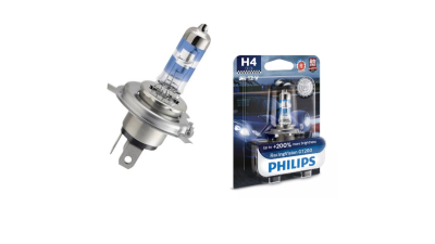Bec H4 PHILIPS 99ZS400P, 12V; 60/55W; RacingVision GT200; cu pana 200% mai multa lumina; P43t; ECE, 1 buc.
