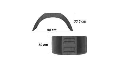Aripa remorca plastic, aparatoare noroi roti spate remorci 50/98/33,5 cm