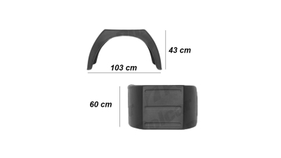 Aripa remorca plastic, aparatoare noroi roti spate remorci , VAN , Trailer 60/103/43 cm