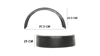 Aripa remorca plastic, aparatoare noroi roti spate remorci 25/97,5/43,5 cm