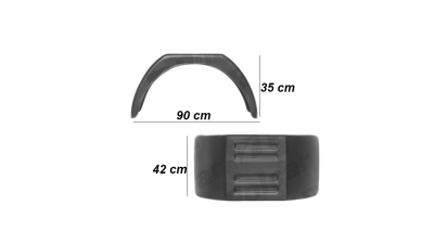 Aripa remorca plastic, aparatoare noroi roti spate remorci 42/90/35 cm