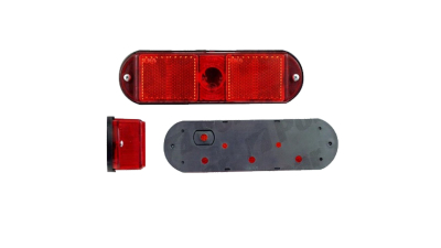 Lampa gabarit auto BestAutoVest 12V/ 24V dreptunghiulara Rosie, 125x45x28mm , 1 buc.