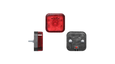 Lampa gabarit auto BestAutoVest 12/24V tip bec W5W, patrata, culoare Rosie, 64x64x30mm, 1buc