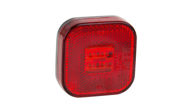 Lampa gabarit auto BestAutoVest 12/24V cu LED, patrata, culoare Rosie, 64x64mm, 1buc