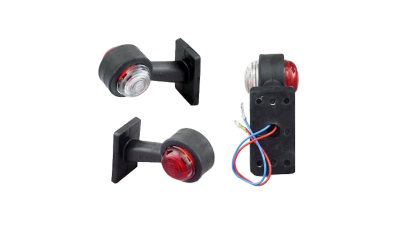 Lampa gabarit auto BestAutoVest 12V/ 24V , cu cot de 45 grade, lungime brat 160mm, Stanga/ Dreapta, Rosu, Alb