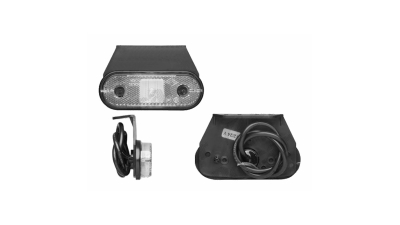 Lampa gabarit auto BestAutoVest 12/24V ovala Alba cu led, 120x67mm, cu suport fixare , 1 buc.