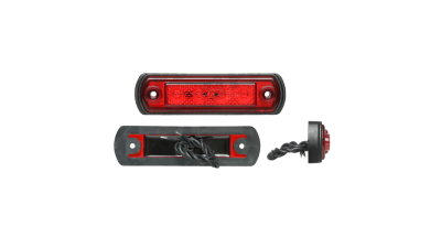 Lampa gabarit auto BestAutoVest 12/24V dreptunghiulara Rosie cu Leduri, 110x30x15mm, 1 buc.