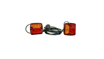 Lampa auto pentru remorca BestAutoVest 99LT222E, 12/24V; cu magnet; cu Lucas; cu lumini nr inmatriculare; cu lumina parcare; cu lumina frana; patrat; suport Magnet; LED; Latime: 105 mm; Inaltime: 97 mm; Adancime: 68 mm; ECE; , 2 buc.