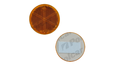 Catadioptru reflectorizant rotund orange universal BestAutoVest partea dreapta/stanga banda adeziva, 59 mm , 1 buc.