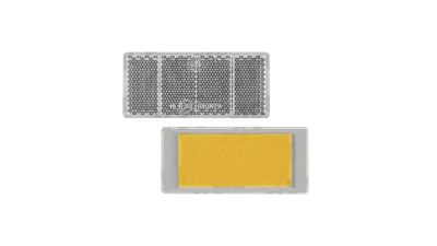 Catadioptru reflectorizant alb BestAutoVest dreptunghiular , 69x31mm , suport adeziv, 1 buc.