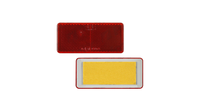 Catadioptru reflectorizant rosu BestAutoVest dreptunghiular , 69x31 mm , fixare cu banda adeziva, 1 buc.