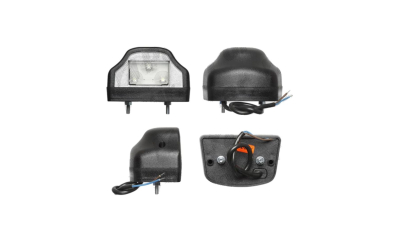 Lampa auto BestAutoVest pentru numar 12/24V 90x65x60mm partea Dreapta/ Stanga cu leduri carcasa neagra la bucata