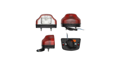 Lampa auto BestAutoVest pentru numar 12/24V partea Dreapta/ Stanga cu LED 95x60x65mm carcasa rosie , 1 buc.