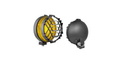 Proiector auto Wesem 12/24V bec H3, 160 mm cu grilaj si suport de fixare sticla galbena , cu lumina de ceata , 1 buc. , stanga=dreapta
