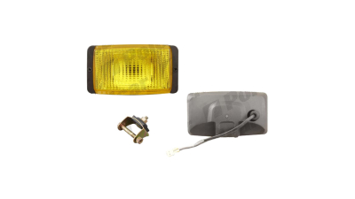 Proiector auto Wesem 12/24V bec H3 138x78x68 geam galben si carcasa neagra , lumini de drum, 1 buc