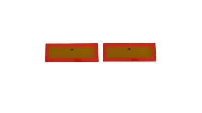 Placa reflectorizanta camioane 565x200mm, din aluminiu, galben reflectorizant, rosu reflectorizant- 2buc