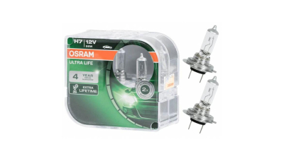 Becuri auto H7 12V 55W Px26d, Set 2 becuri Osram H7 UltraLife 64210ULT-HCB